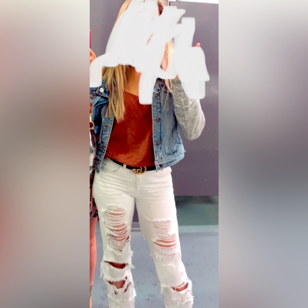 Alice and Olivia White Ripped Jeans